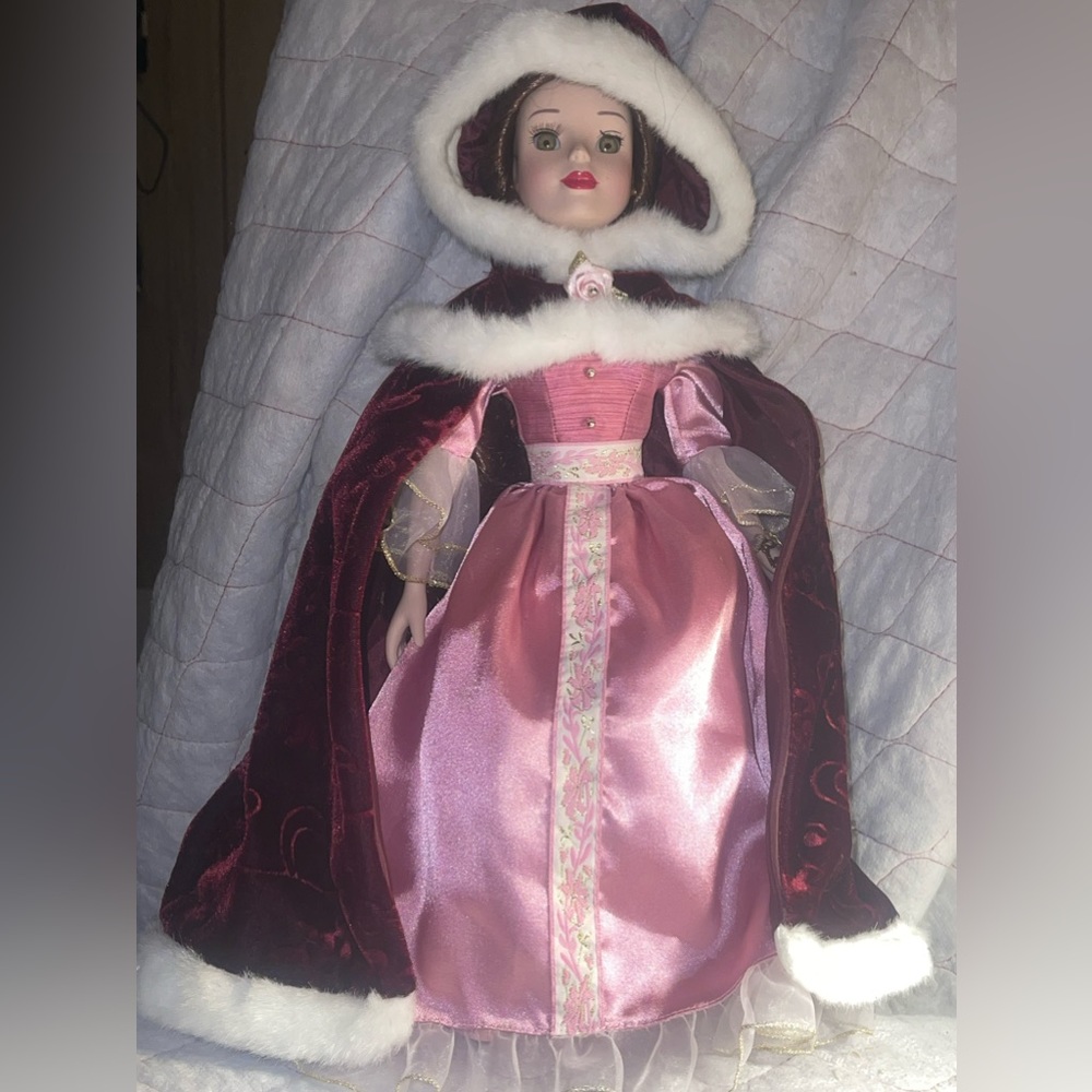 Disney Brass Key Porcelain Doll Belle Beauty and the Beast 14" Tall No Stand